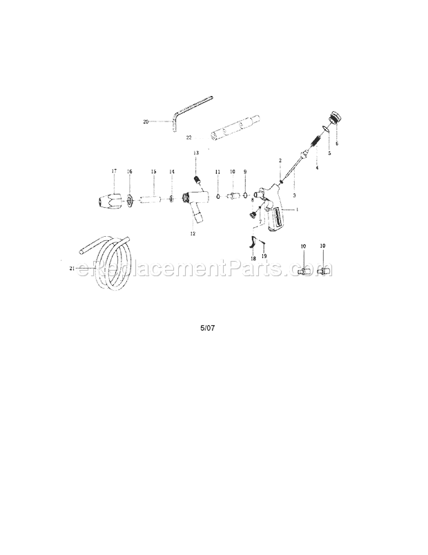 Sand Blaster Diagram and Parts List for 875167070  Craftsman Sander Polisher