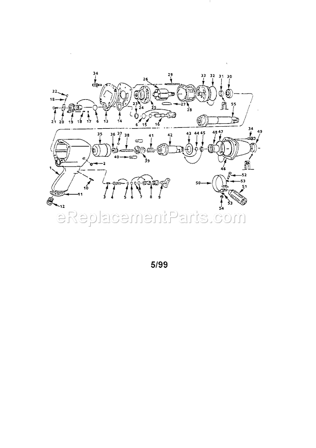 1" Heavy Duty Impact Wren... Diagram and Parts List for 875185060  Craftsman Wrench