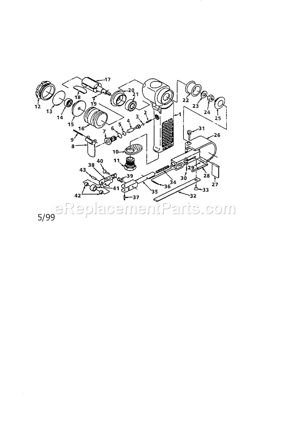 Pneumatic 10Mm Belt Sande... Diagram and Parts List for 875185130  Craftsman Belt or Drum Sander