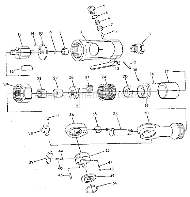 Unit Parts Diagram and Parts List for 87518843  Craftsman Wrench