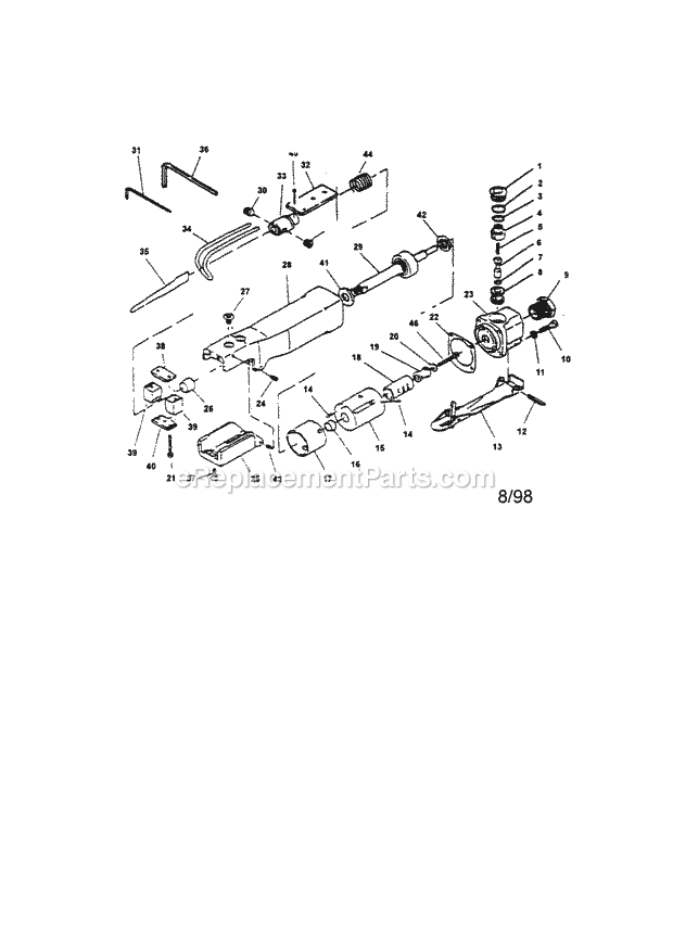 Mini Air Saw Diagram and Parts List for 875188680  Craftsman Table Saw