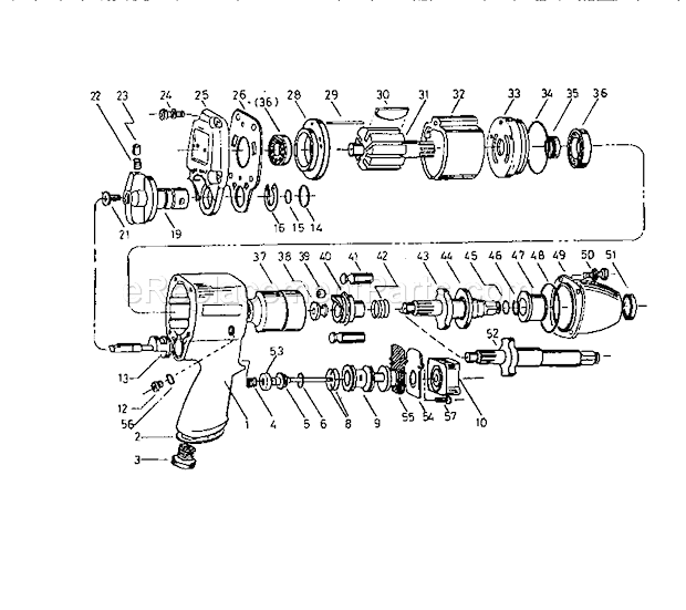 Impact Wrench Diagram and Parts List for 875188990  Craftsman Wrench
