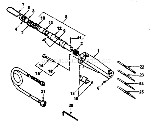 Page A Diagram and Parts List for 875190190  Craftsman Drill