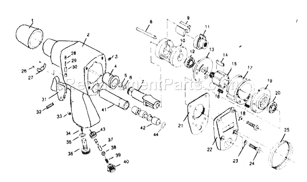 Wrench Assy Diagram and Parts List for 875191181  Craftsman Wrench