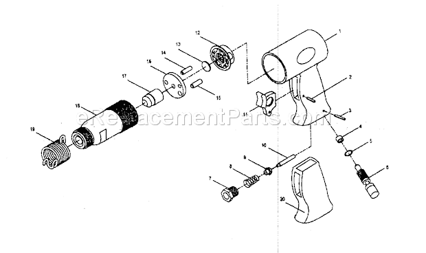 Page A Diagram and Parts List for 875191192  Craftsman Hammer
