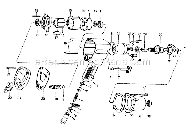 Wrench Diagram and Parts List for 875198640  Craftsman Wrench