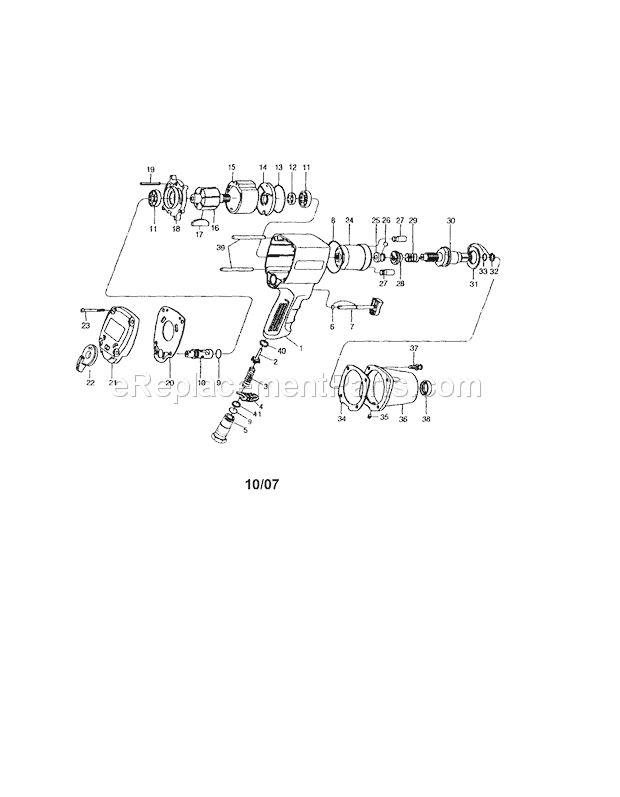 Impact Wrench Diagram and Parts List for 875198641  Craftsman Wrench
