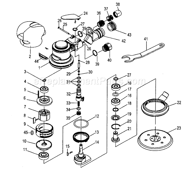 Sander Diagram and Parts List for 875199601  Craftsman Sander Polisher