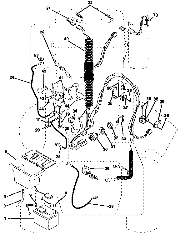 Electrical Diagram and Parts List for 917257570  Craftsman Lawn Tractor