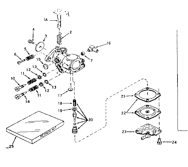 Carburetor No. 631243 Diagram and Parts List for 143171062  Craftsman Engine