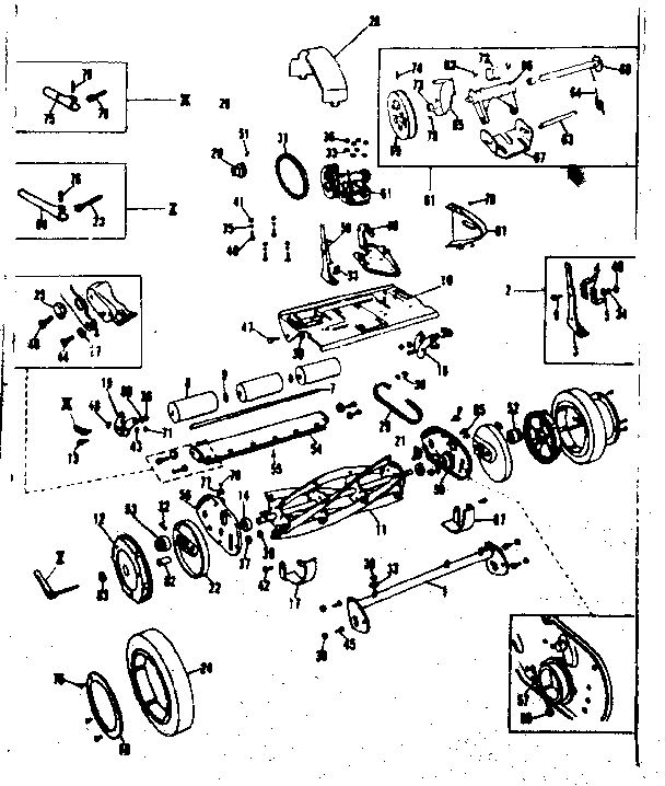 Reel Assembly Diagram and Parts List for 53681996  Craftsman Lawn Mower