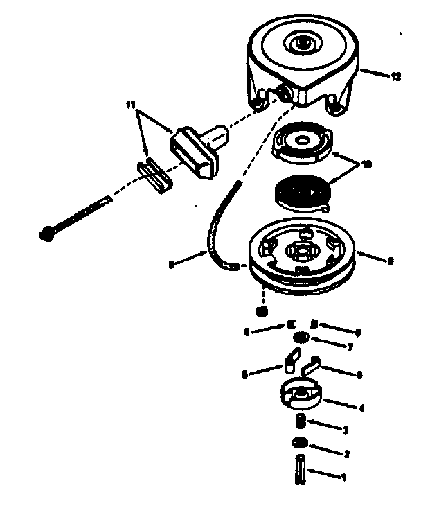 Rewind Starter No. 590633 Diagram and Parts List for 143776012  Craftsman Engine