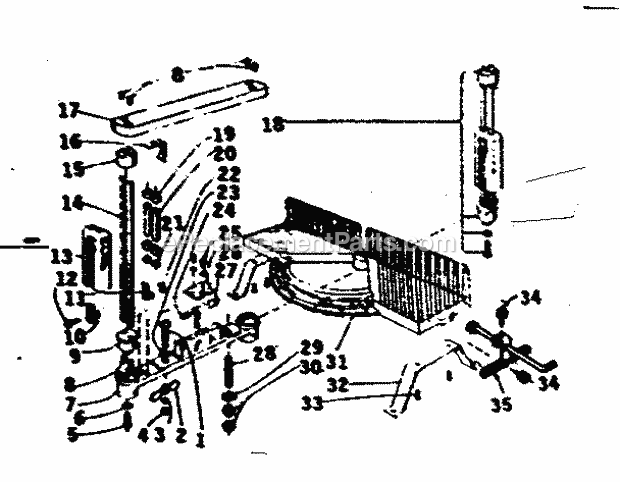 Unit Parts Diagram and Parts List for 88136301C  Craftsman Miter Saw
