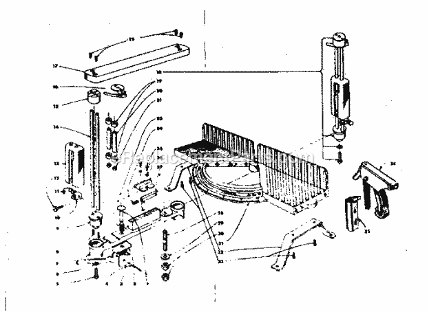 Unit Parts Diagram and Parts List for 88136303  Craftsman Miter Saw