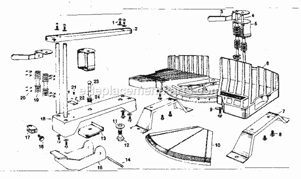 Unit Parts Diagram and Parts List for 88136305  Craftsman Miter Saw