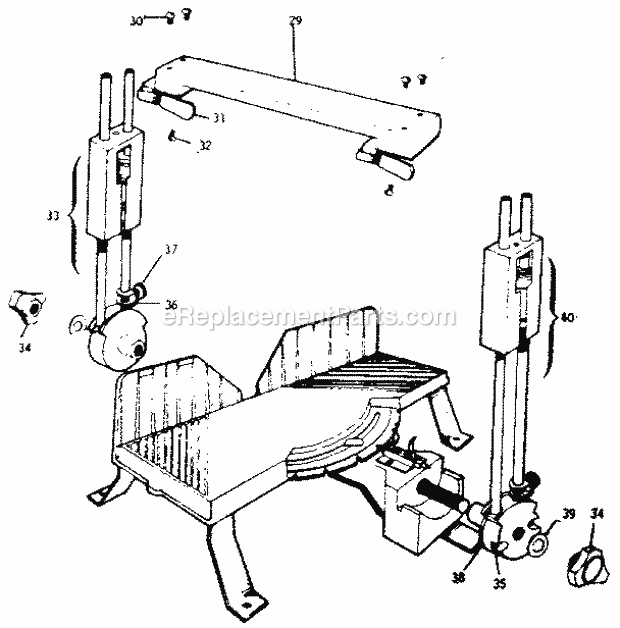 Replacement Parts Diagram and Parts List for 88136309  Craftsman Miter Saw