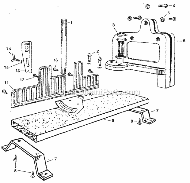 Unit Parts Diagram and Parts List for 88136333  Craftsman Miter Saw