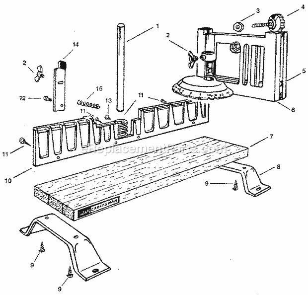 Unit Parts Diagram and Parts List for 88136334  Craftsman Miter Saw