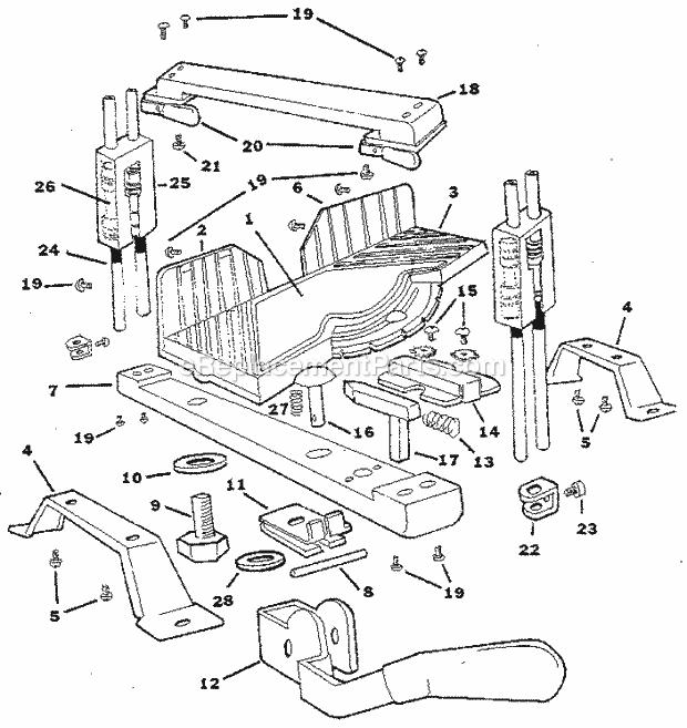 Unit Parts Diagram and Parts List for 88136339  Craftsman Miter Saw