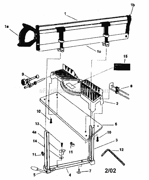 Miter Box Diagram and Parts List for 88136344  Craftsman Miter Saw