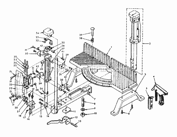 Unit Parts Diagram and Parts List for 88136505  Craftsman Miter Saw