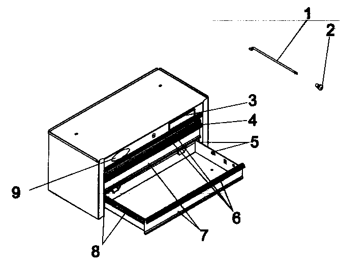 Chest Diagram and Parts List for 706596492  Craftsman Tool Stand & Cart