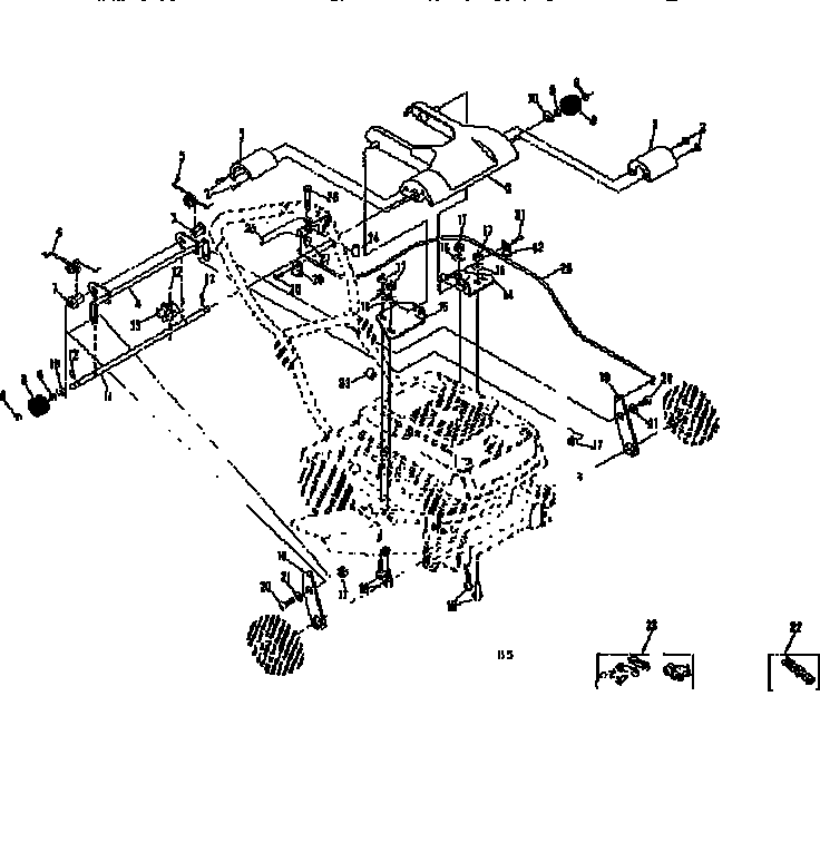 Handle Assembly Diagram and Parts List for 13197322  Craftsman Lawn Mower