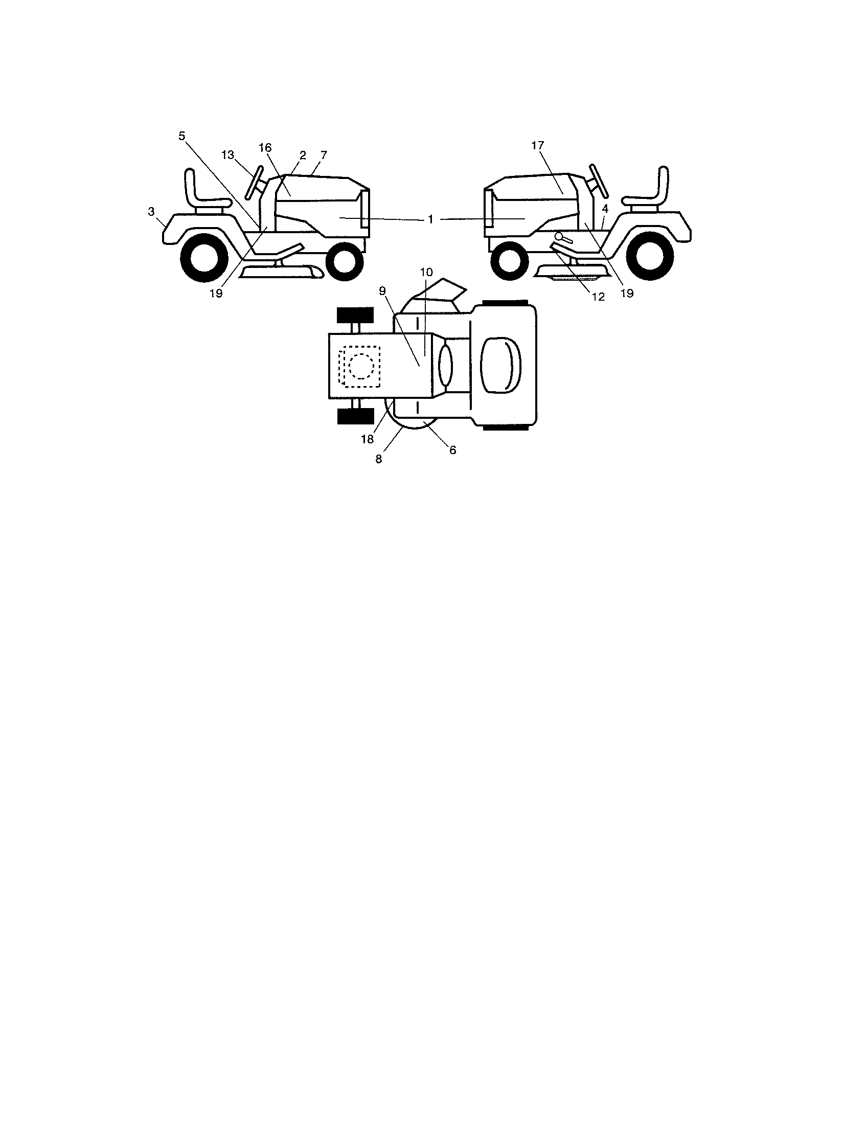Decals Diagram and Parts List for 917276905  Craftsman Lawn Tractor