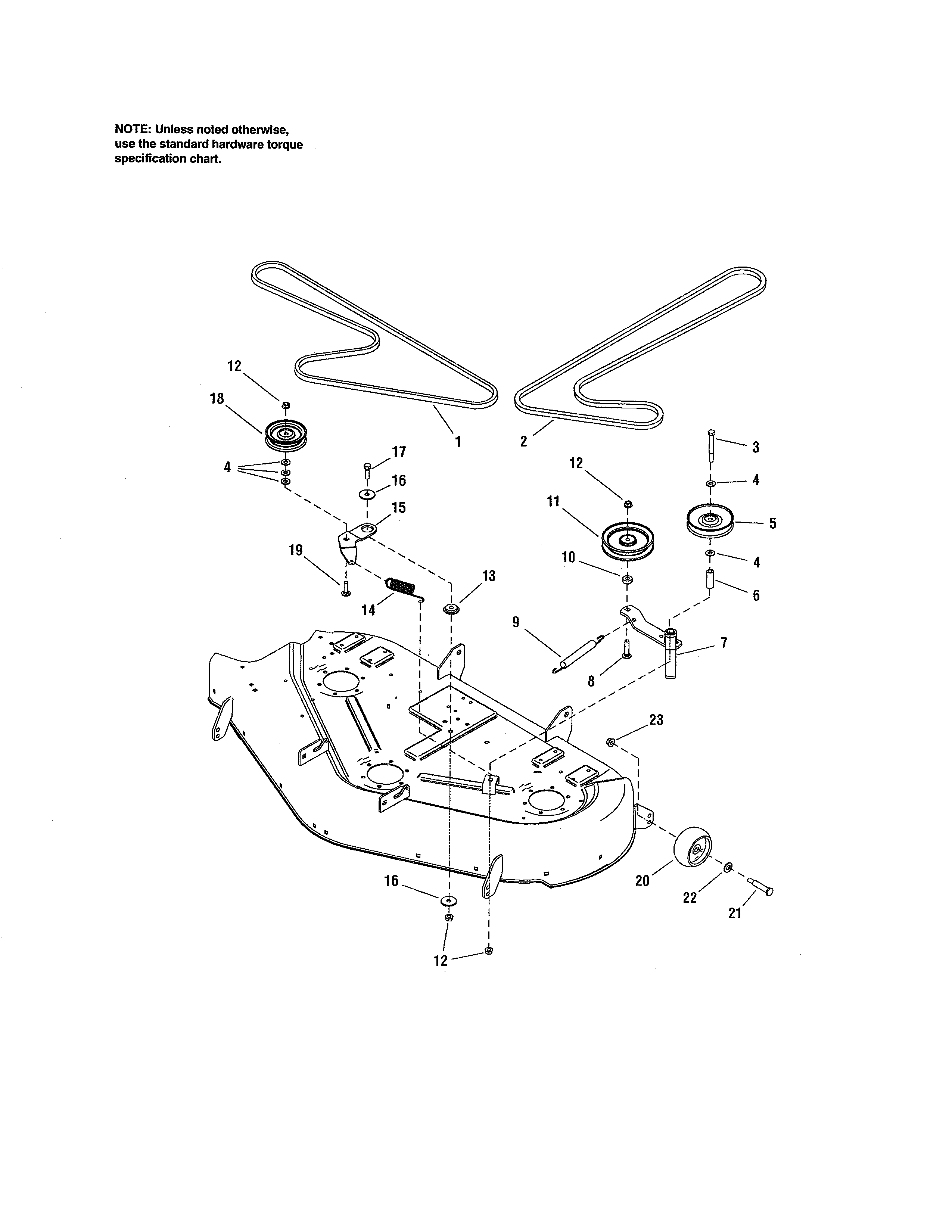 44"/50" Deck-clutch/support Diagram and Parts List for 10727788  Craftsman Engine