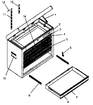 Chest Diagram and Parts List for 706659041  Craftsman Tool Stand & Cart