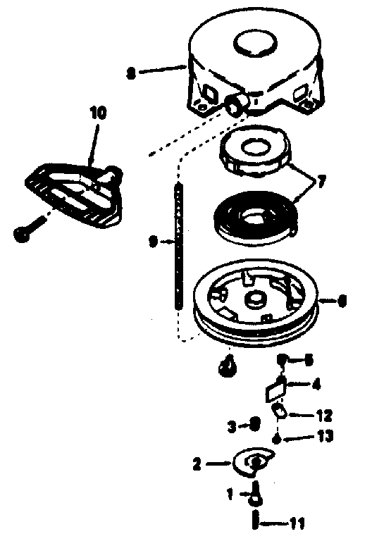 Rewind Starter Diagram and Parts List for 143764062  Craftsman Engine