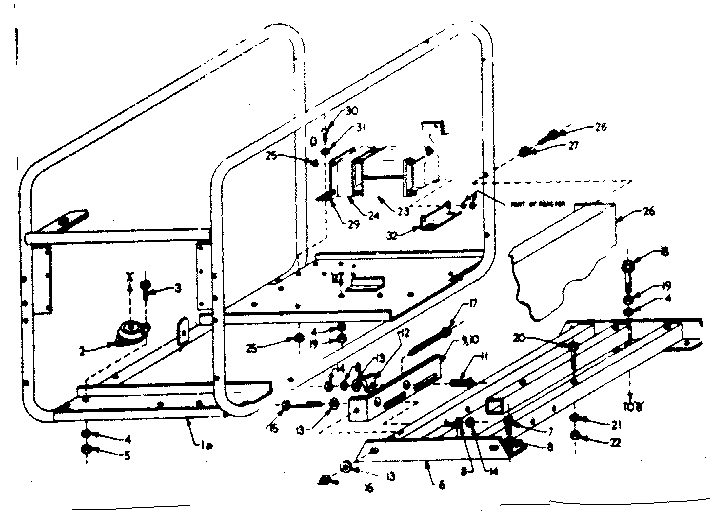Mounting Base Diagram and Parts List for 580320854  Craftsman Engine