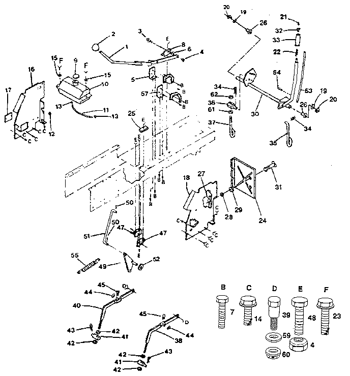 Lift Adjustment Diagram and Parts List for 917257470  Craftsman Lawn Tractor
