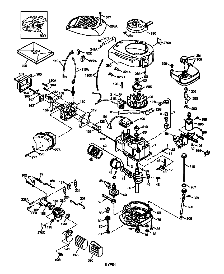 Engine 143.986718 Diagram and Parts List for 143986718  Craftsman Engine