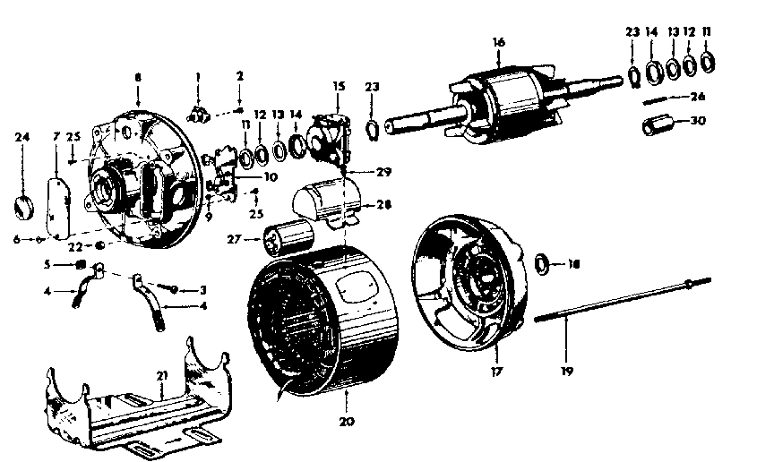 Unit Diagram and Parts List for 11319656  Craftsman Power Motor