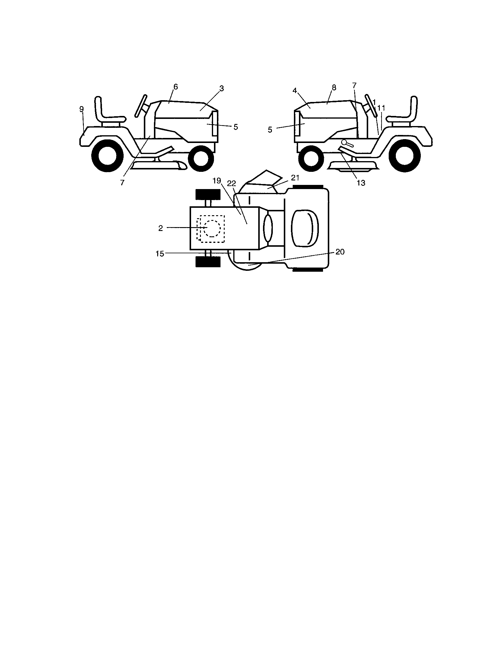 Decals Diagram and Parts List for 917272910  Craftsman Lawn Tractor