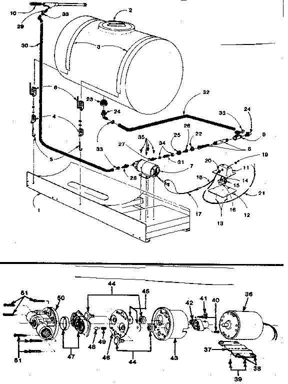 527197 Pump Assembly Diagram and Parts List for 76001  Craftsman Sprayer