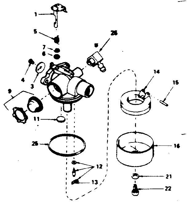 Carburetor Diagram and Parts List for 143354272  Craftsman Engine