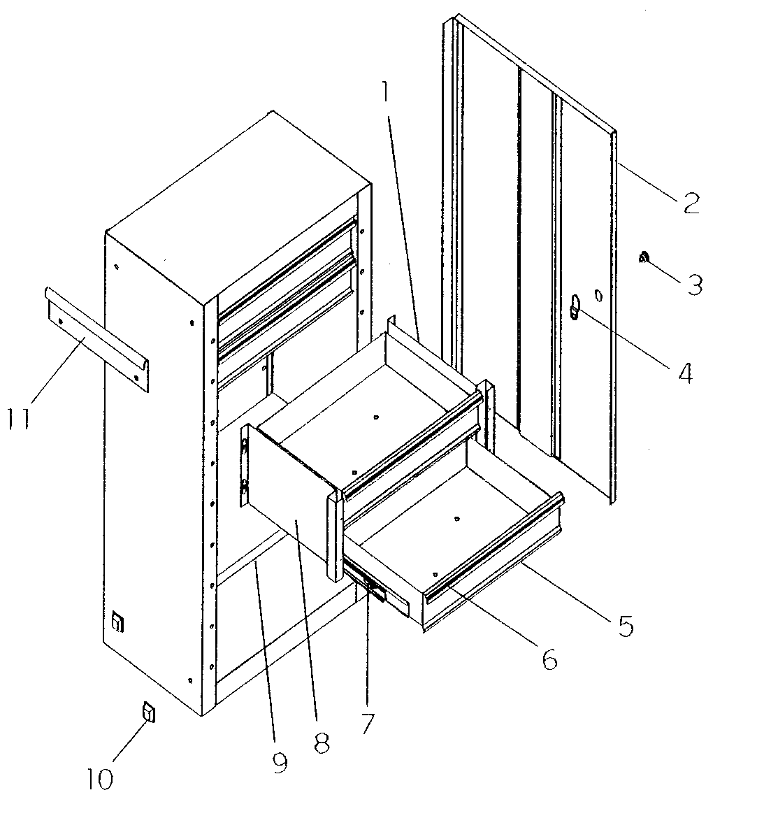 Cabinet Assy Diagram and Parts List for 706825850  Craftsman Tool Stand & Cart