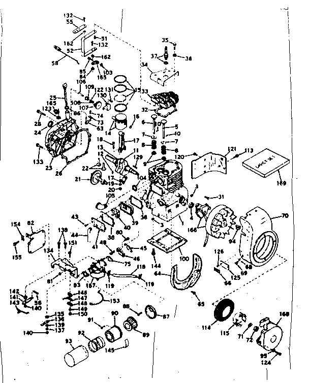 Unit Parts Diagram and Parts List for 143576312  Craftsman Engine