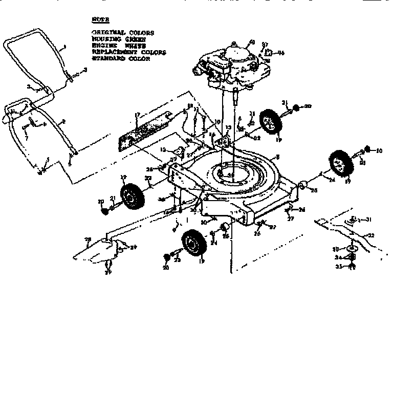 Mower Deck Diagram and Parts List for 131973112  Craftsman Lawn Mower