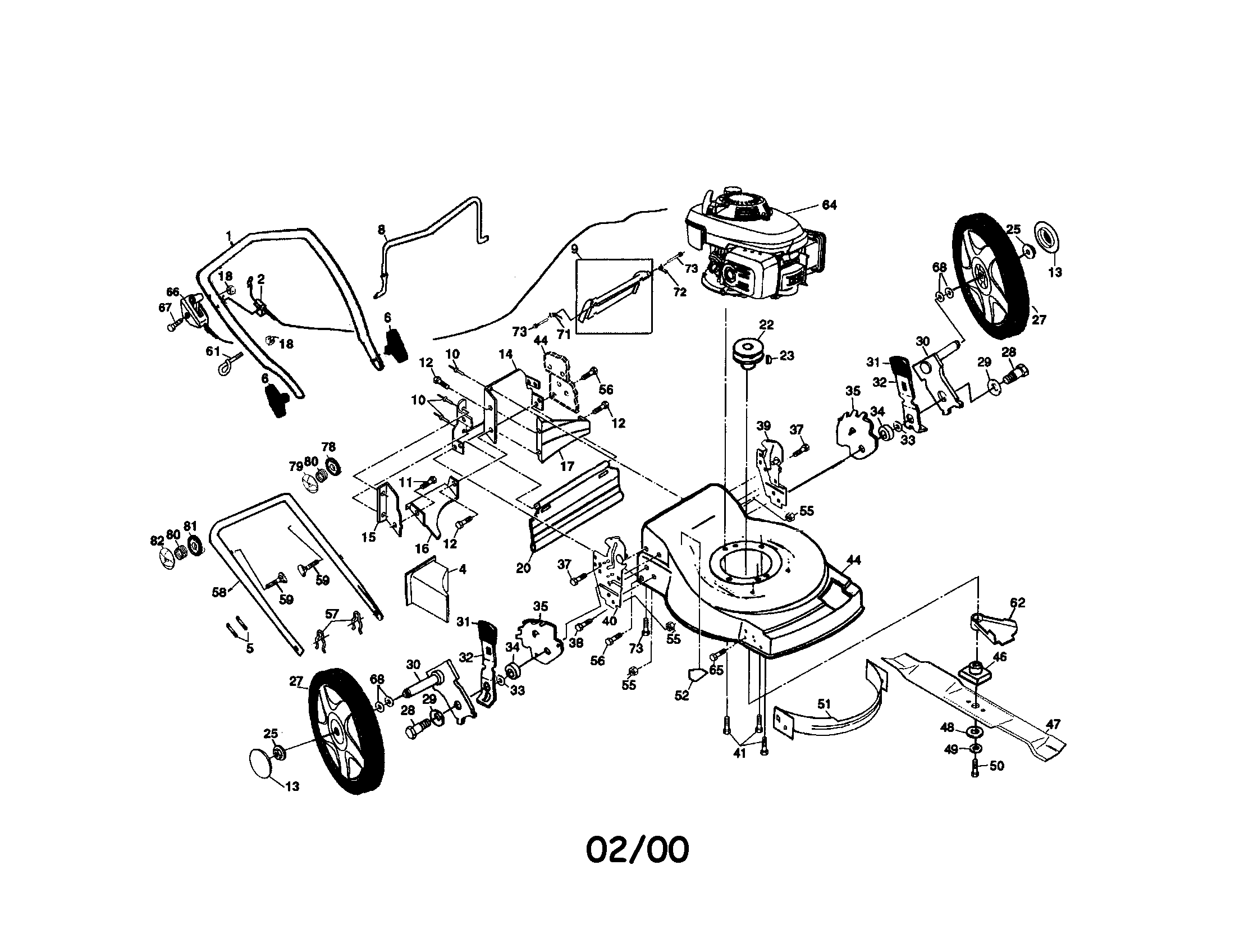 Rotary Lawn Mower Diagram and Parts List for 917379490  Craftsman Lawn Mower