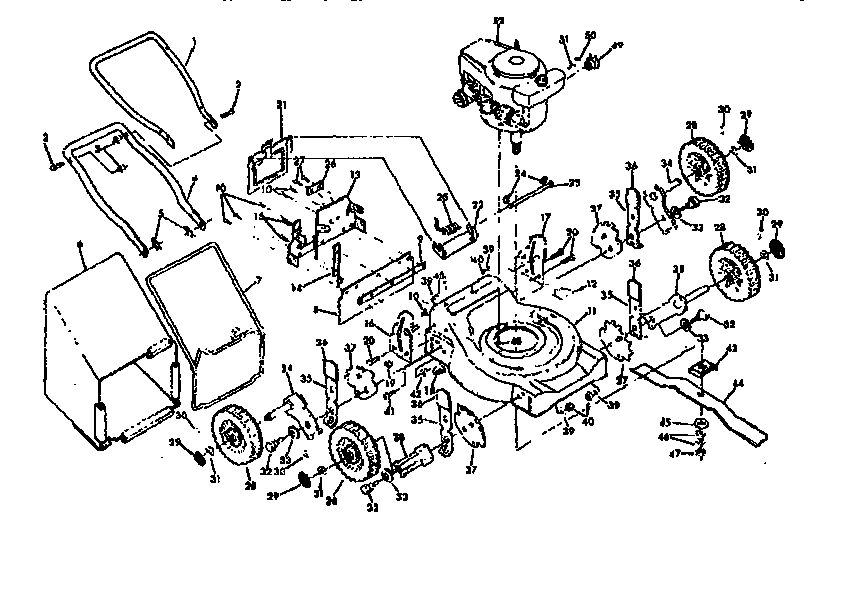 Mower Deck Diagram and Parts List for 131973902  Craftsman Lawn Mower