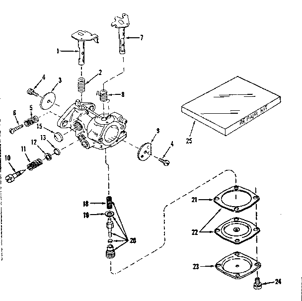 Carburetor No. 631002 Diagram and Parts List for 143131022  Craftsman Engine