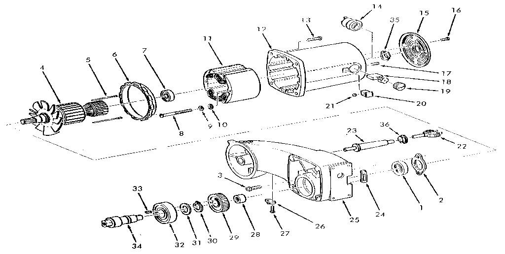 Unit Parts Diagram and Parts List for 816689-1  Craftsman Power Motor