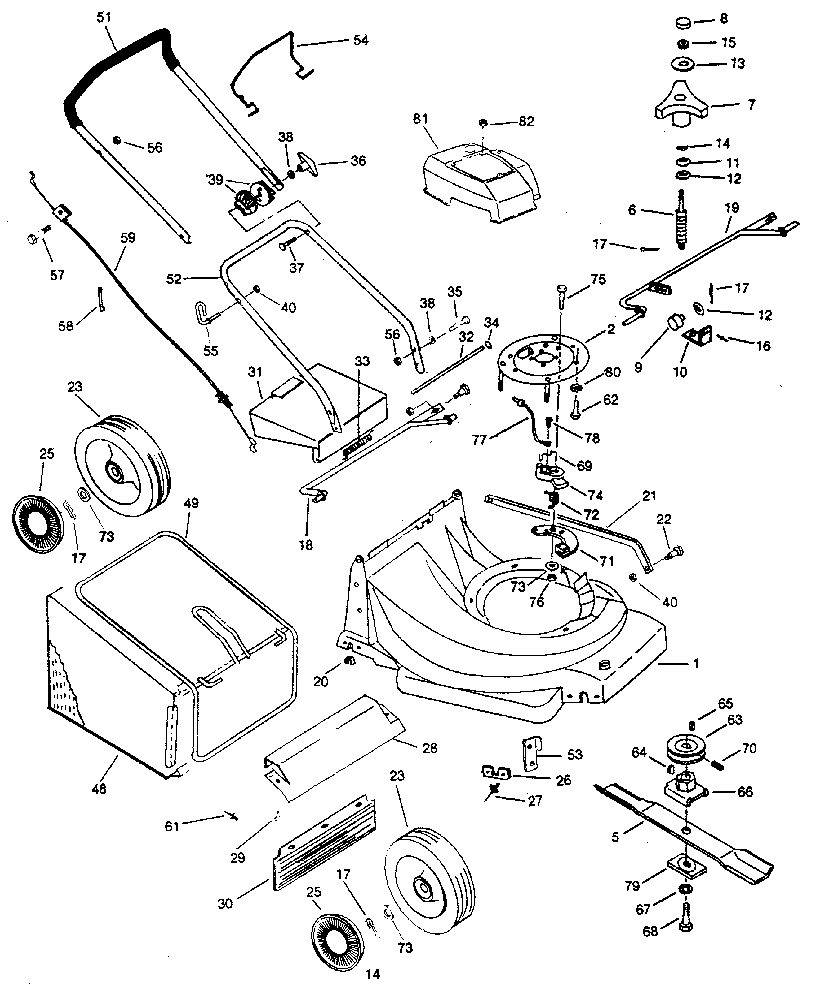 Replacement Parts Diagram and Parts List for 247383910  Craftsman Lawn Mower