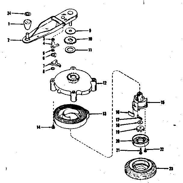 Self Starter No. 29249 Diagram and Parts List for 143104121  Craftsman Engine