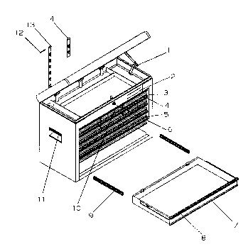 Chest Diagram and Parts List for 706599081  Craftsman Tool Stand & Cart