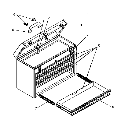 Chest Diagram and Parts List for 706619040  Craftsman Tool Stand & Cart