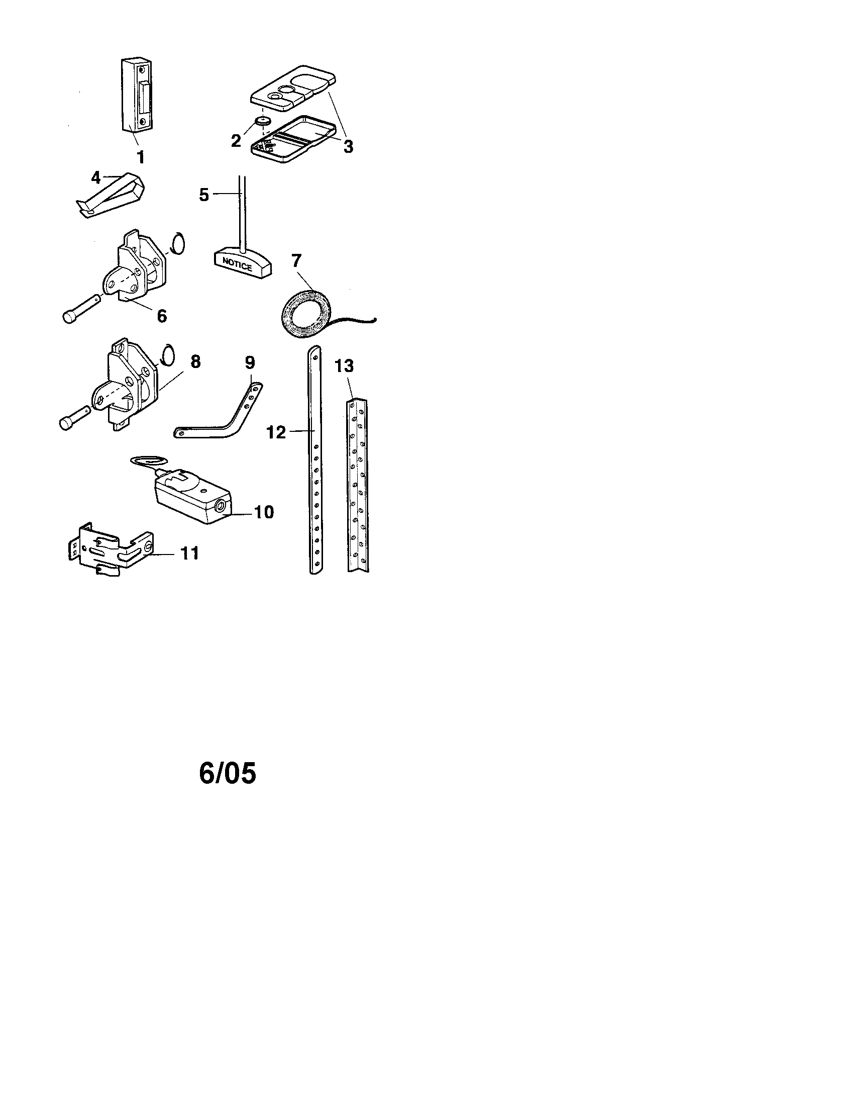 Installation Assembly Diagram and Parts List for 13953910D  Craftsman Garage Door Opener